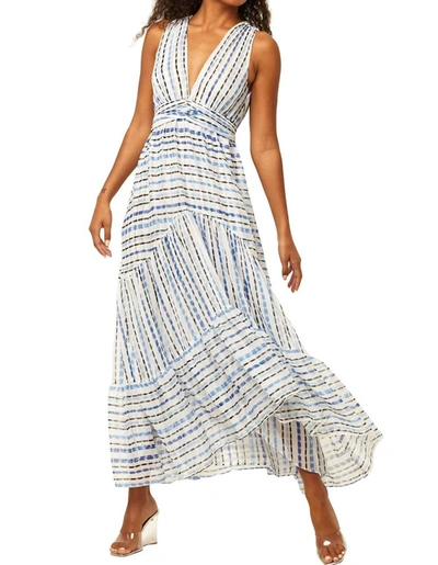 Shop Misa Dominika Dress In Scorpios Stripe Print In Blue