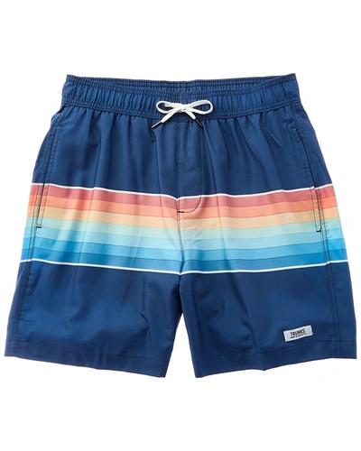 Shop Trunks Surf & Swim Co. Stretch Elastic Comfort Lined Swim Short In Blue