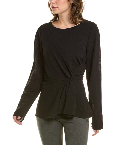 Shop Donna Karan Draped Blouse In Black