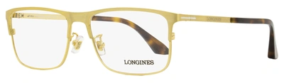 Longines Men's Rectangular Eyeglasses Lg5005-h 030 Brushed Deep Gold 56mm In Multi