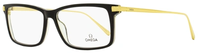 Omega Men's Rectangular Eyeglasses Om5014 005 Black/gold 58mm In Multi