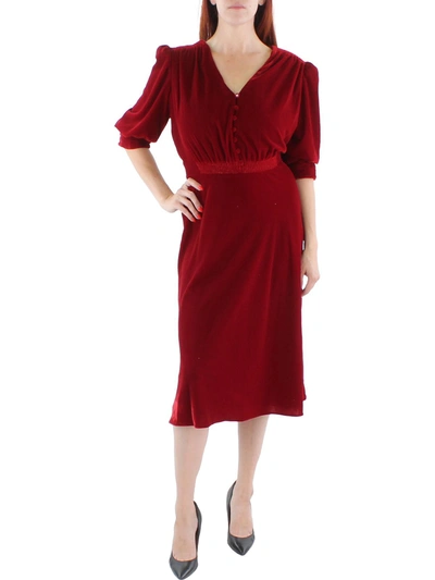 Shop Lauren Ralph Lauren Womens Velvet Long Maxi Dress In Red