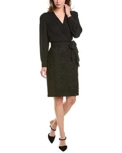 Shop Donna Karan Wrap Blouson Sheath Dress In Black