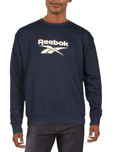 Shop Reebok Mens Logo Crewneck Sweatshirt In Multi