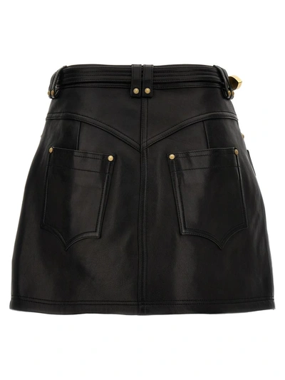 Shop Balmain 'western' Skirt In Black