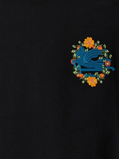 Shop Etro Logo Embroidery T-shirt In Black
