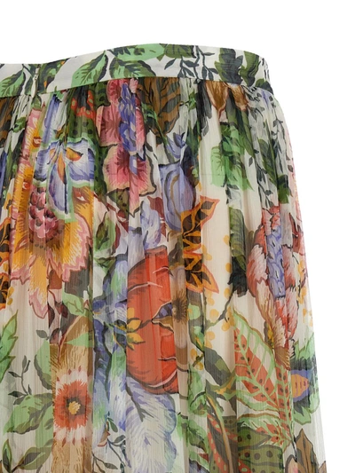 Shop Etro Long Floral Skirt In Multicolor