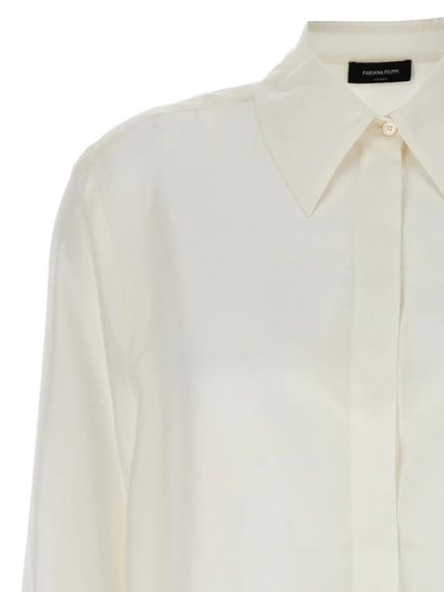 Shop Fabiana Filippi Silk Shirt In White