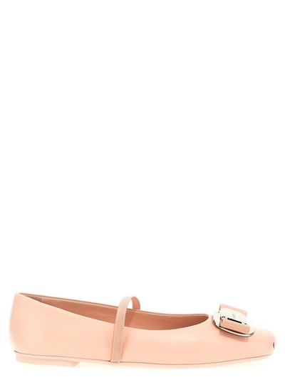 Shop Ferragamo 'zina' Ballet Flats In Pink