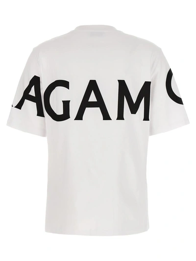 Shop Ferragamo Logo Print T-shirt In White/black