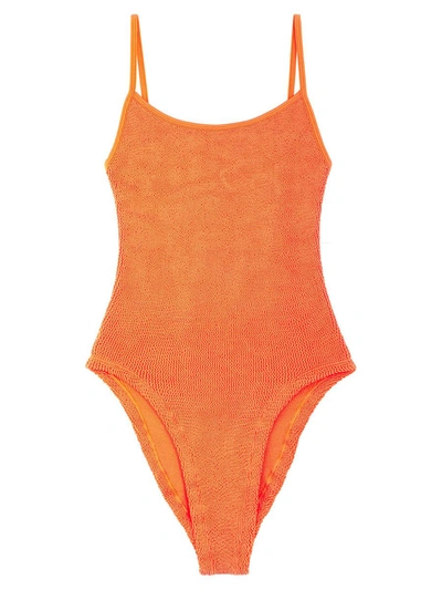 Shop Hunza G 'pamela Swim' One-piece Swimsuit In Orange