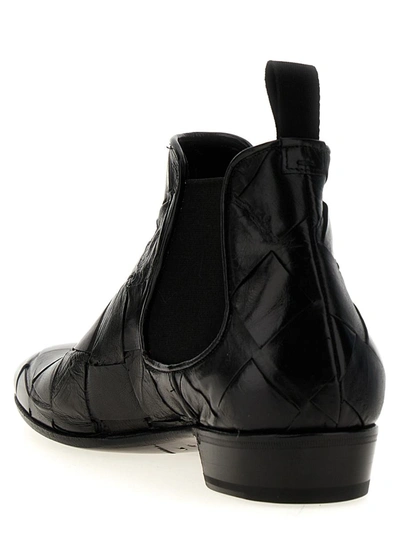 Shop Lidfort Braided Leather Ankle Boots In Black