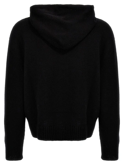 Shop Mm6 Maison Margiela 'numeric Signature' Hooded Sweater In White/black