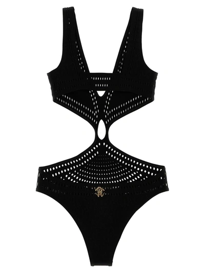 Shop Roberto Cavalli 'anatomic Stretch' One-piece Swimsuit In Black