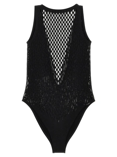 Shop Roberto Cavalli 'anatomic' One-piece Swimsuit In Black