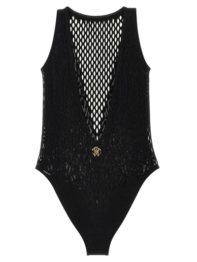 Shop Roberto Cavalli 'anatomic' One-piece Swimsuit In Black