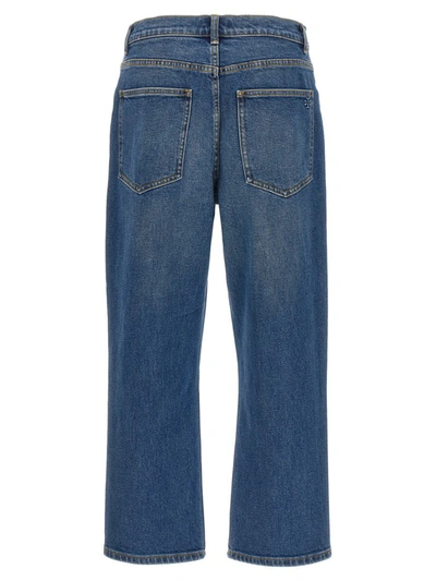 Shop Tory Burch 'cropped Flared' Jeans In Blue