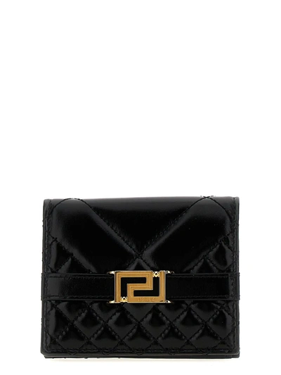 Shop Versace 'greca Goddess' Wallet In Black