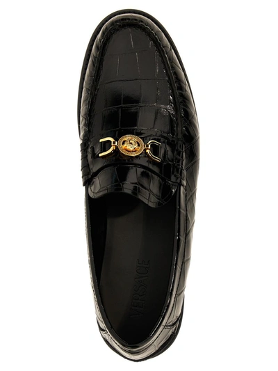 Shop Versace 'medusa '95' Loafers In Black