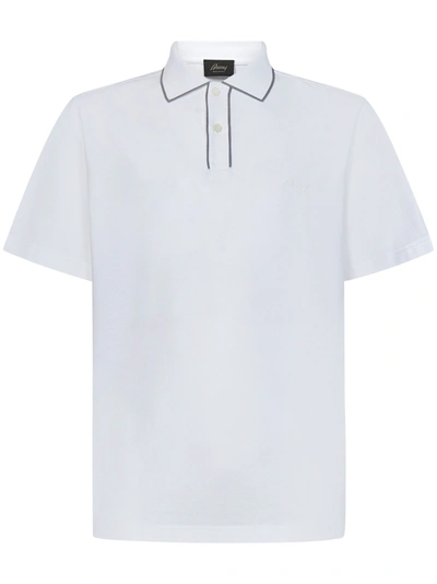 Shop Brioni Polo Shirt In Bianco