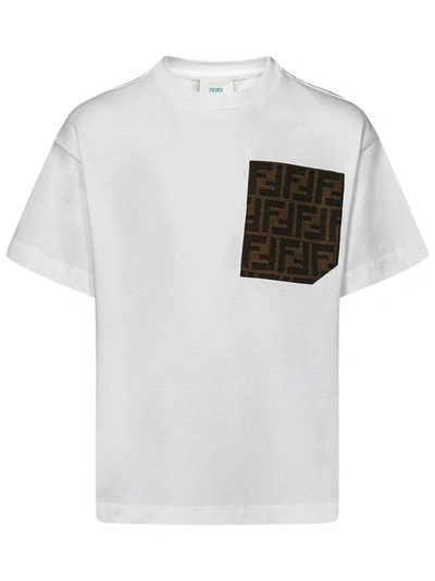 Shop Fendi Kids T-shirt In Bianco