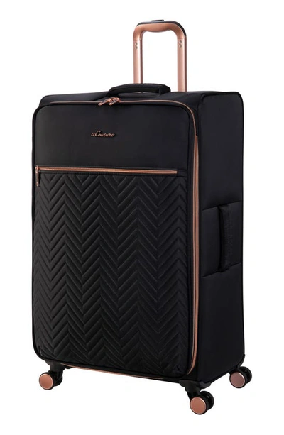 Shop It Luggage Bewitching 31-inch Softside Spinner Luggage In Black Rose Gold Highlight