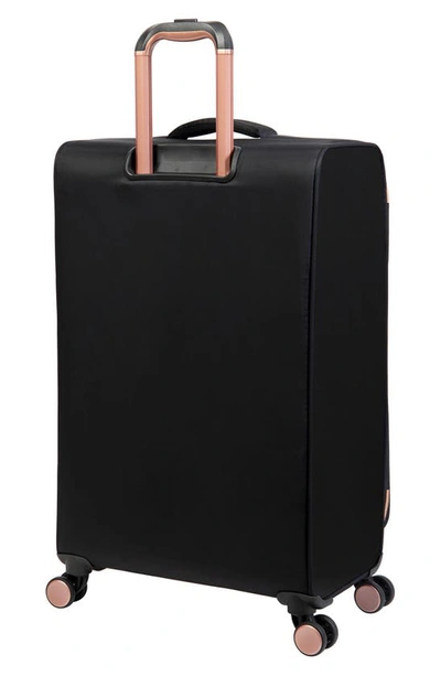 Shop It Luggage Bewitching 26-inch Softside Spinner Luggage In Black Rose Gold Highlight