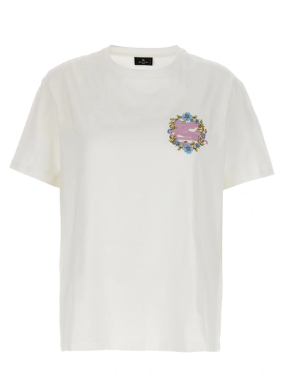 Shop Etro Logo Embroidery T-shirt