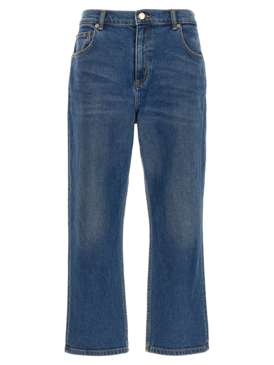 Shop Tory Burch Cropped Flared Jeans In Blue