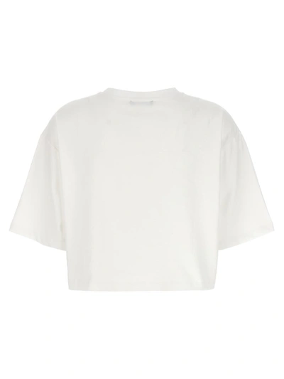Shop Balmain Logo Cropped T-shirt In White