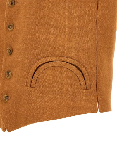 Shop Blazé Milano 'santana Peanut Feral' Vest In Brown