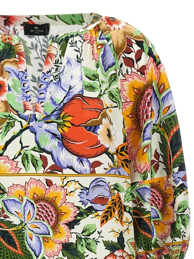 Shop Etro Floral Blouse In Multicolor