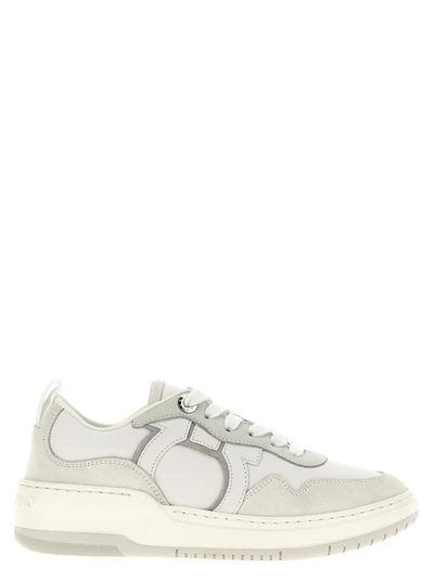 Ferragamo Women Gancini Leather Sneakers In White