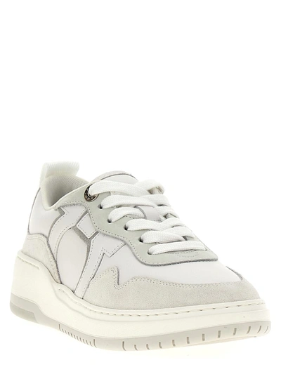 Ferragamo Women Gancini Leather Sneakers In White