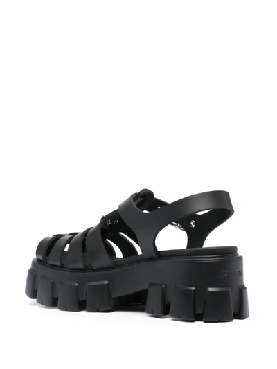 Shop Prada 55mm Caged Platform Sandals In Nero