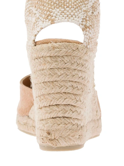 Shop Castaã±er 'carina' Beige Canvas Closed-toe Espadrilles Woman Castaner