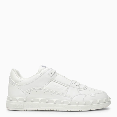Shop Valentino Freedots Low Top Sneaker In White Calfskin