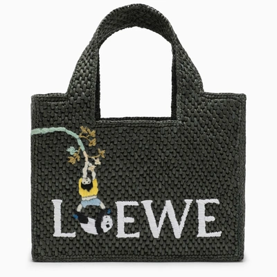 Shop Loewe X Suna Fujita Raffia Small Tote Bag In Green