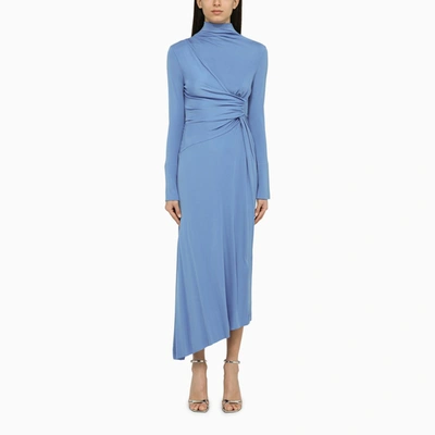 Shop Victoria Beckham | Light Blue Oxford Draped Dress