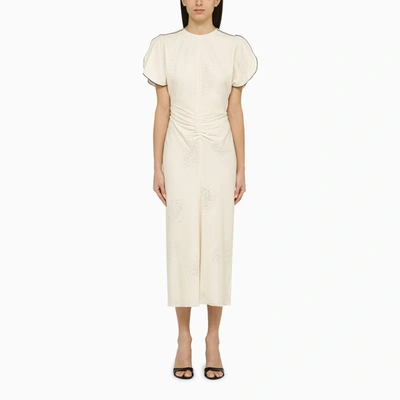 Shop Victoria Beckham | Cream-coloured Cotton-blend Midi Dress In White