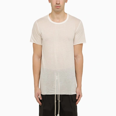 Shop Rick Owens White Cotton Crew-neck T-shirt In Grey