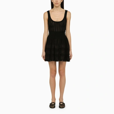 Shop Alaïa Black Viscose Crinoline Dress