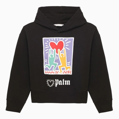 Shop Palm Angels Black Cotton Sweatshirt With Print