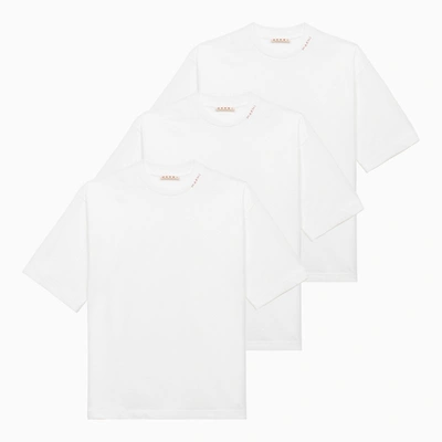 Shop Marni | White Oversize T-shirt With Logo Embroidery