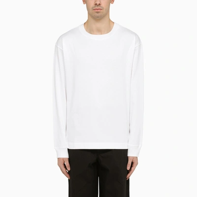 Shop Studio Nicholson | White Crewneck Long Sleeves T-shirt