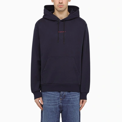 Shop Marni | Blue Hoodie With Logo On Chest