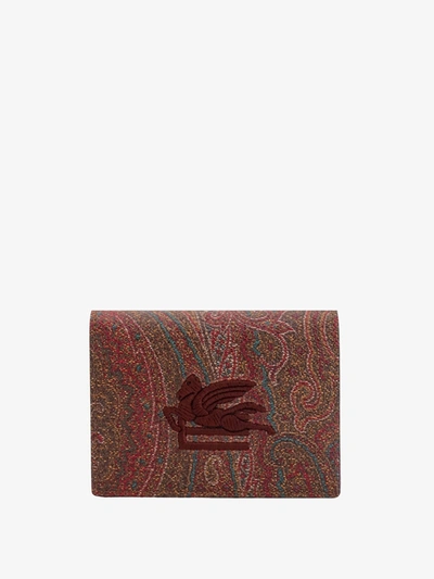 Shop Etro Wallet In Brown