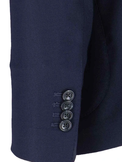 Tagliatore Single-breasted Wool-cashmere Blazer In Blue