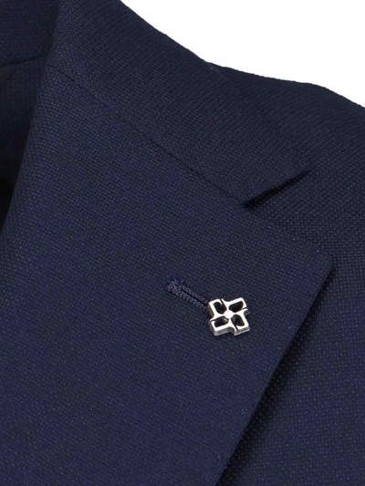 Tagliatore Single-breasted Wool-cashmere Blazer In Blue