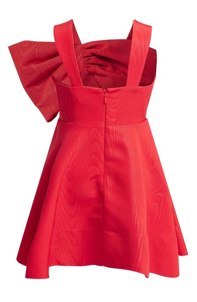 Shop Bardot Junior Kids' Stefania Bow Jacquard Party Dress In Fire Red